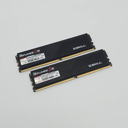 64GB G.Skill Ripjaws S5 DDR5 RAM, 2x32GB 5600MHz CL28-34-34-89 Desktop Memory