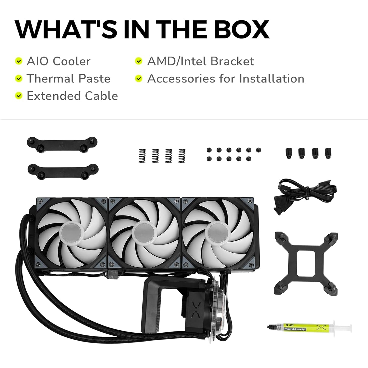 TRYX Panorama SE 360 ARGB Black, 360mm AIO Liquid Cooler w/ Rotatable OLED 6.5" Screen, For Intel/AMD