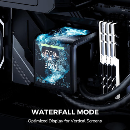 TRYX Panorama SE 360 ARGB Black, 360mm AIO Liquid Cooler w/ Rotatable OLED 6.5" Screen, For Intel/AMD
