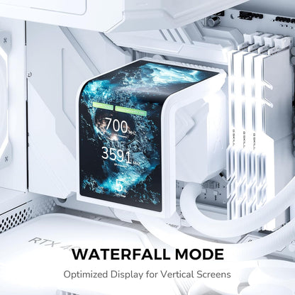 TRYX Panorama SE 360 ARGB White, 360mm AIO Liquid Cooler w/ Rotatable OLED 6.5" Screen, For Intel/AMD
