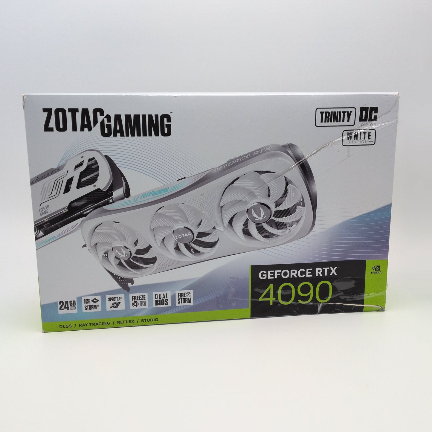 RTX 4090 Zotac Gaming Trinity OC White 24GB, NVIDIA Gaming Graphics Card GPU