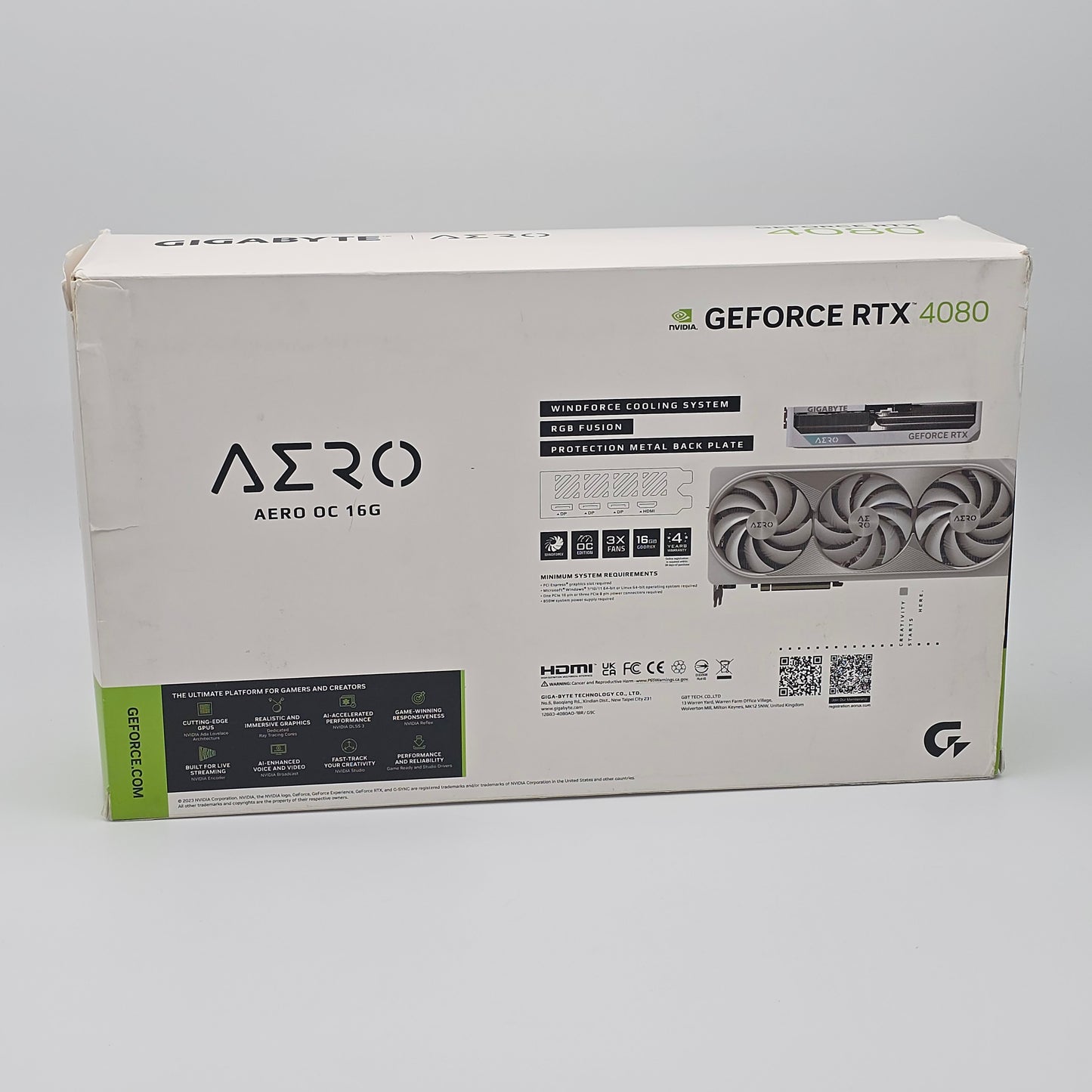 RTX 4080 Gigabyte AERO OC 16GB White, NVIDIA Gaming Graphics Card GPU
