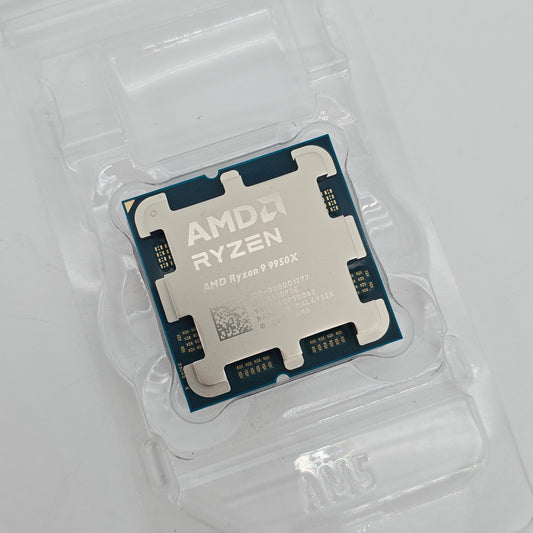 AMD Ryzen CPU in clear packaging on a white background