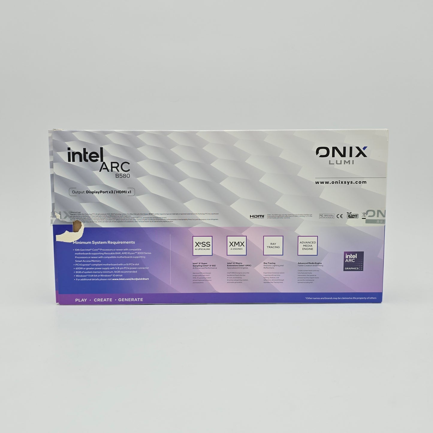 Arc B580 Onix Lumi 12GB, Intel Gaming Graphics Card GPU