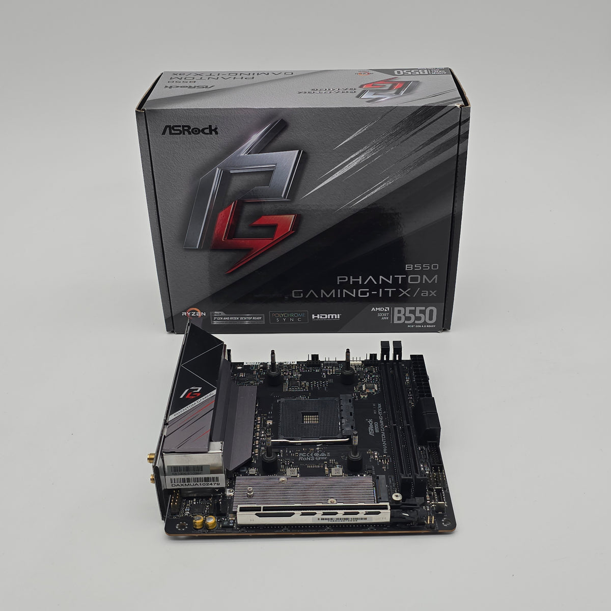 ASRock B550 Phantom Gaming ITX/ax, AMD AM4 Socket Mini-ITX Gaming Motherboard
