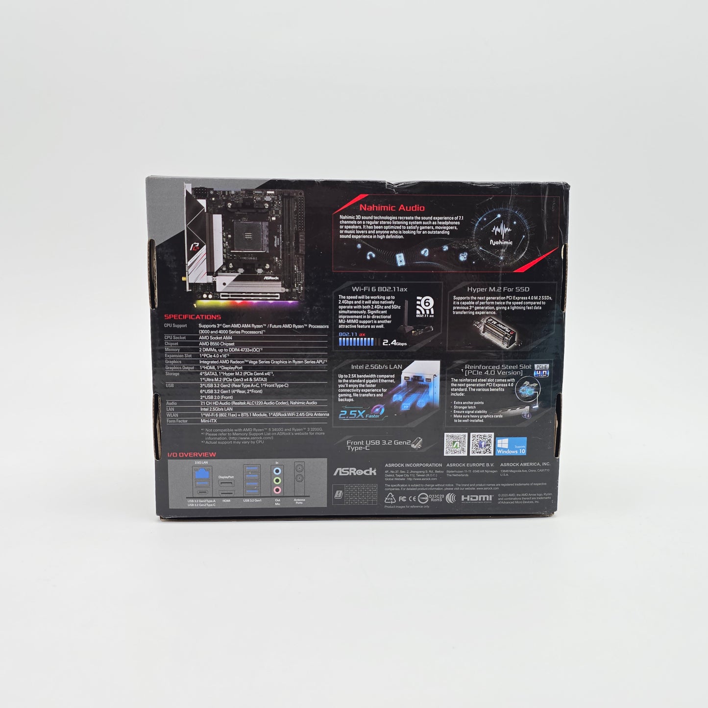 ASRock B550 Phantom Gaming-ITX/ax, Socket AM4, Desktop Gaming Motherboard