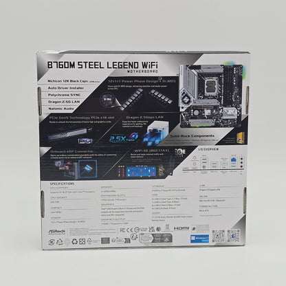 ASRock B650M Steel Legend WiFi, Socket LGA 1700, mATX Desktop Gaming Motherboard