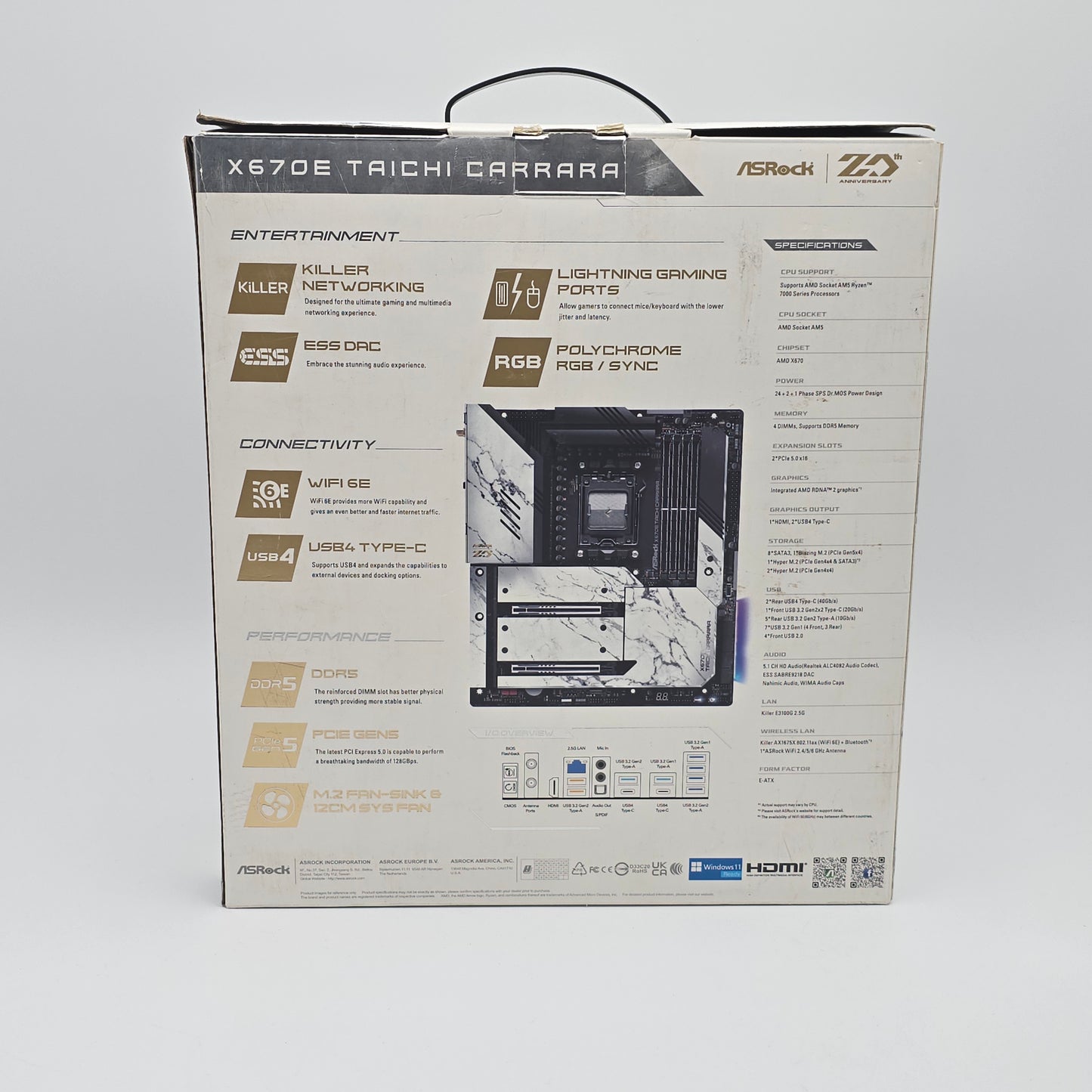 ASRock X670E Taichi Carrara, Socket AM5 EATX AMD Gaming Motherboard
