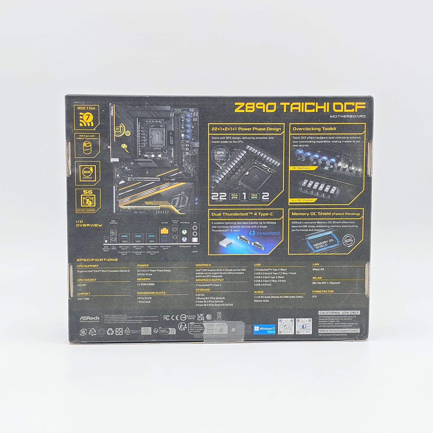 ASROCK Z890 Taichi OCF, LGA 1851 Gaming Motherboard, Intel Core Ultra 7 265K Processor CPU Combo