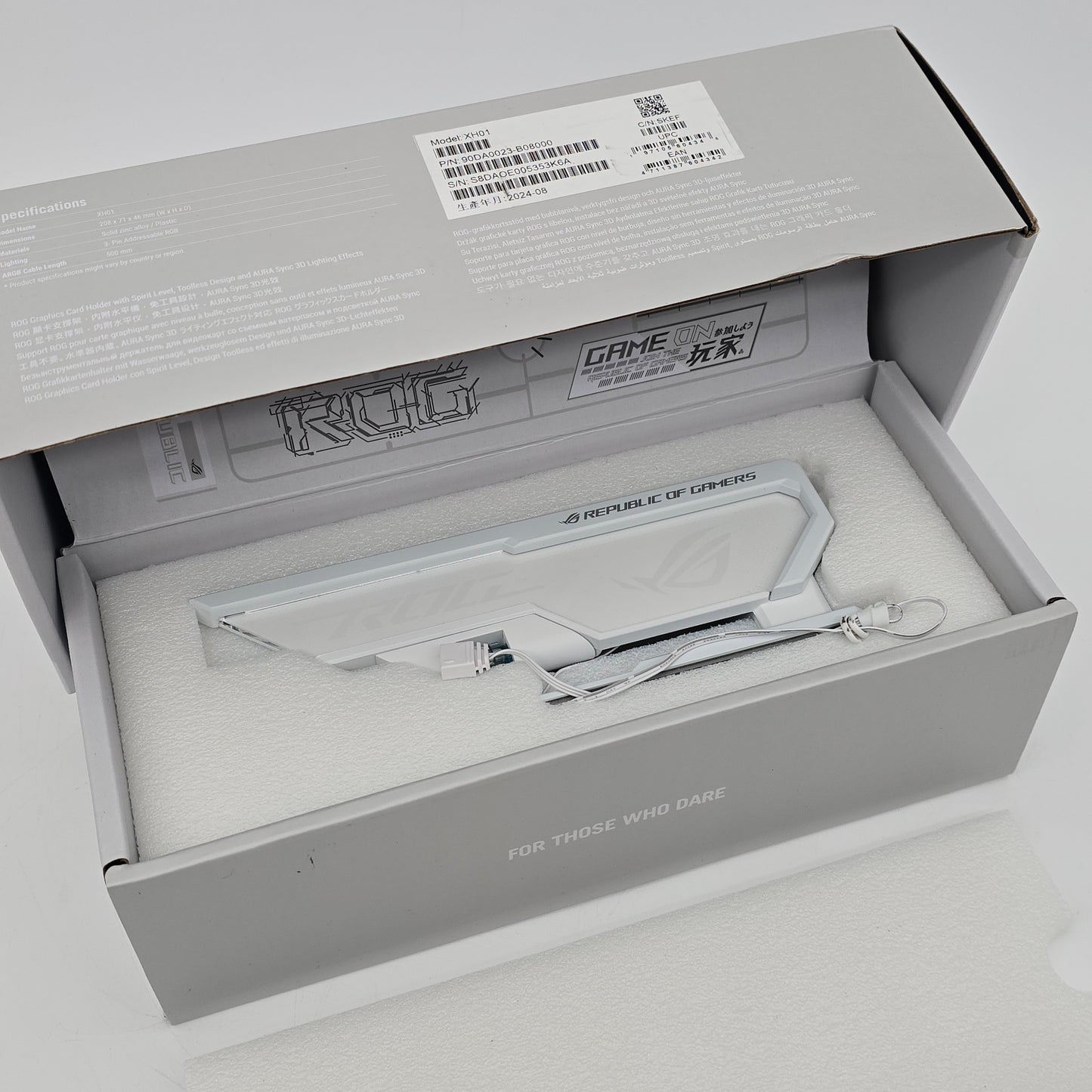 ASUS ROG Herculx Graphics Card Anti-Sag Holder Bracket White
