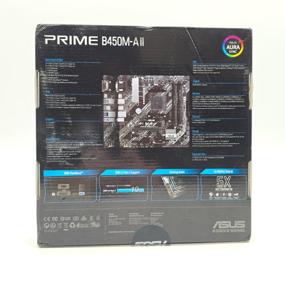 ASUS Prime B450M-A II, AMD Socket AM4, Micro-ATX Gaming Motherboard