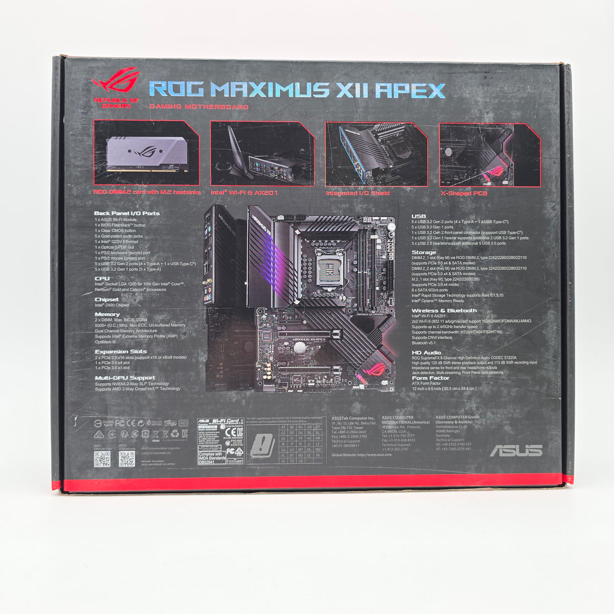 ASUS ROG Maximus XII Apex, Intel LGA 1200 Socket ATX Gaming Motherboard