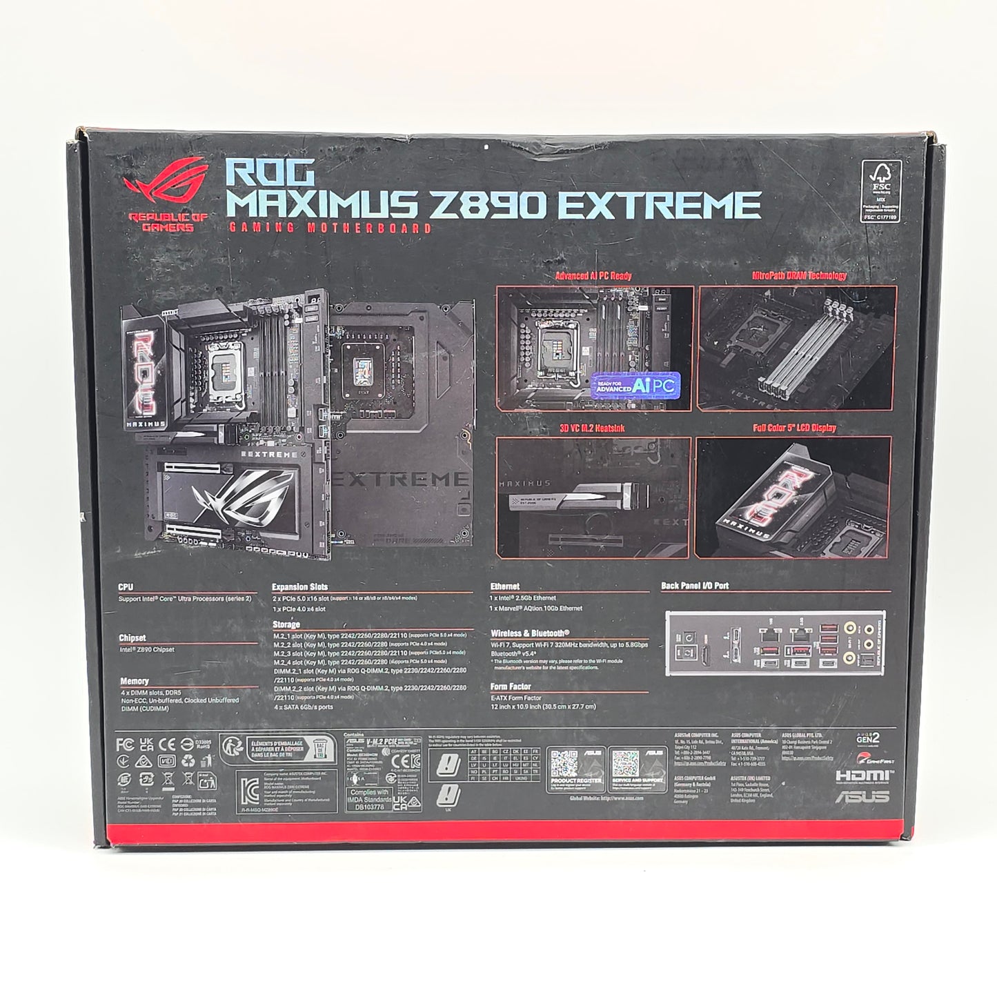 ASUS ROG Maximus Z890 Extreme ATX Gaming Motherboard, Intel Core Ultra 9 285K Gaming Processor CPU Combo