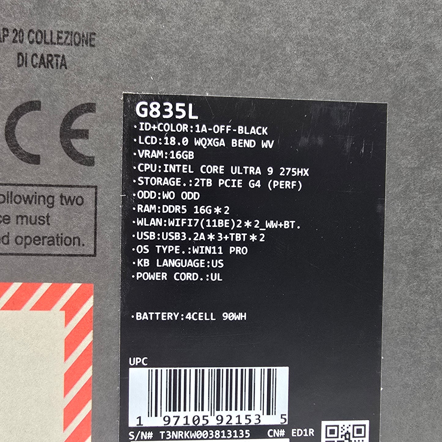 ASUS ROG STRIX SCAR 18, RTX 5080, Intel Core Ultra 9 275HX, 32GB DDR5, 2TB NVME, 18" QHD