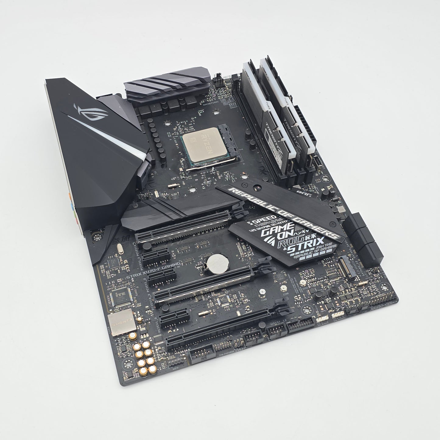 ASUS ROG STRIX X470-F Gaming Motherboard, AMD Ryzen 7 5800X, G.Skill Trident Z RGB 32GB DDR4, 3200MHz RAM Combo