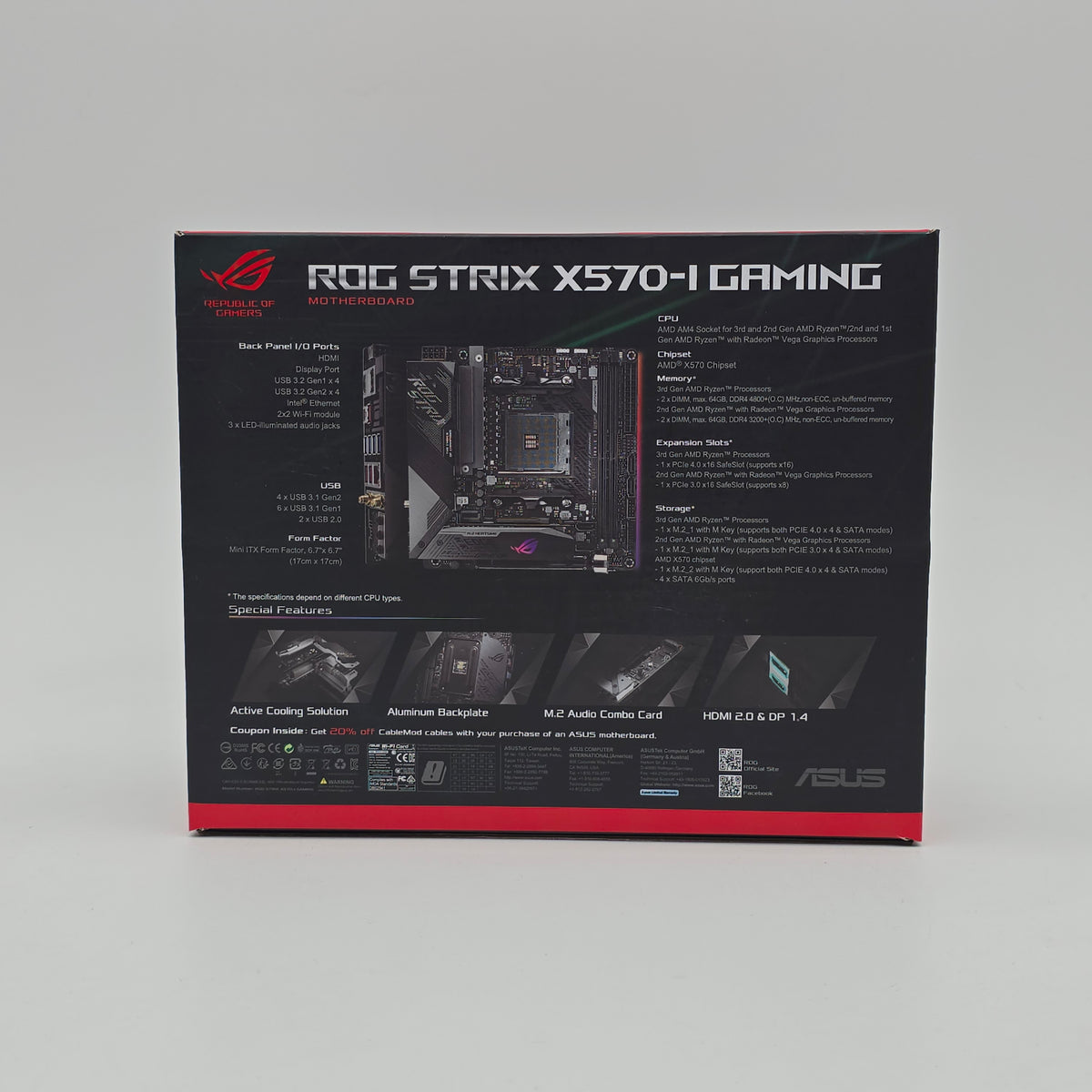 ASUS ROG Strix X570-I Gaming, AMD AM4 Socket Mini-ITX Gaming Motherboard