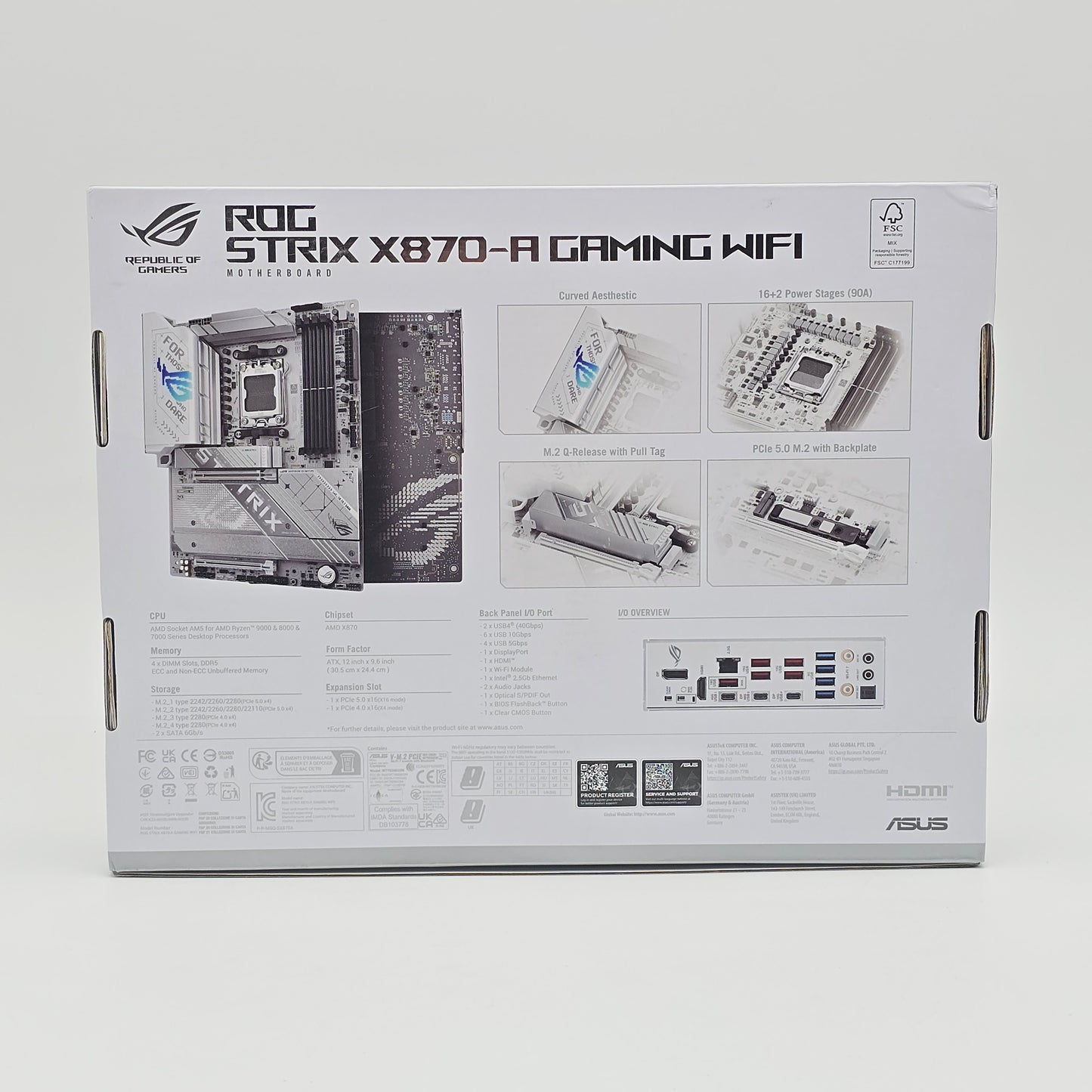 ASUS ROG STRIX X870-A Gaming WiFi, AMD Socket AM5, ATX Gaming Desktop Motherboard