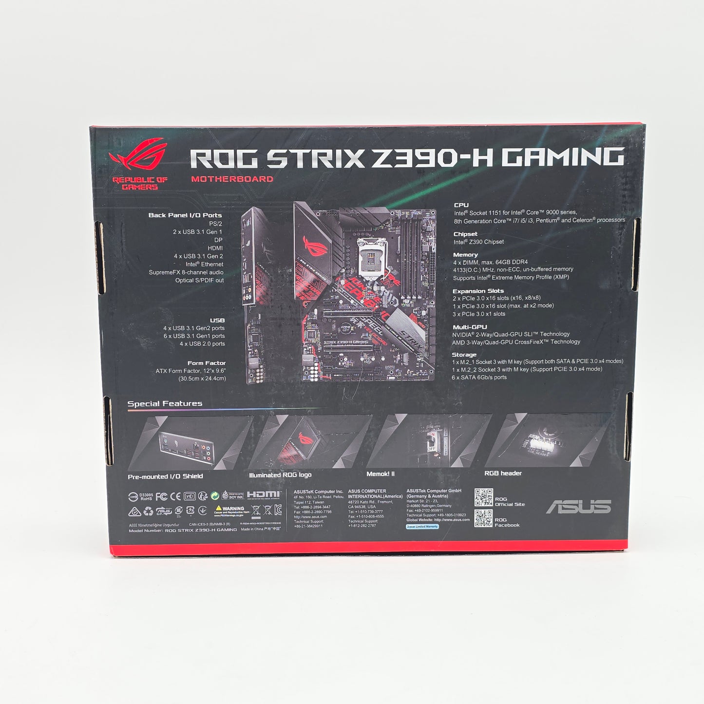 ASUS ROG STRIX Z390-H Gaming Motherboard, Intel i7-9700K CPU, Corsair Vengeance LPX 32GB DDR4 RAM (4x8GB) Combo