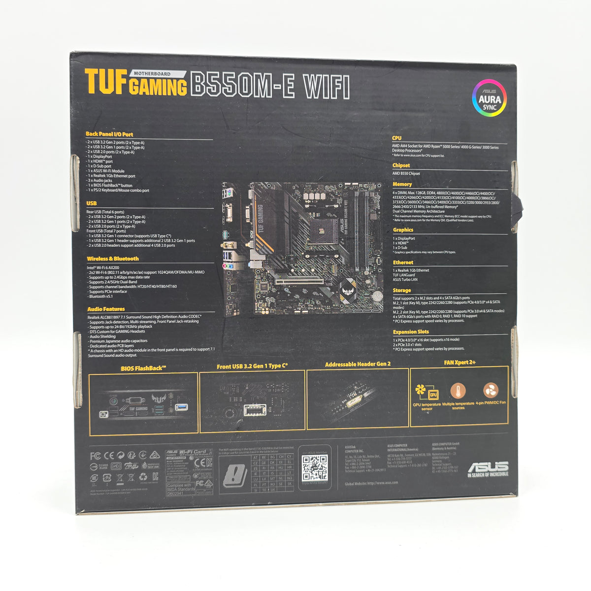 ASUS TUF Gaming B550M-E WiFi, AMD AM4 Socket Micro-ATX Gaming Motherboard