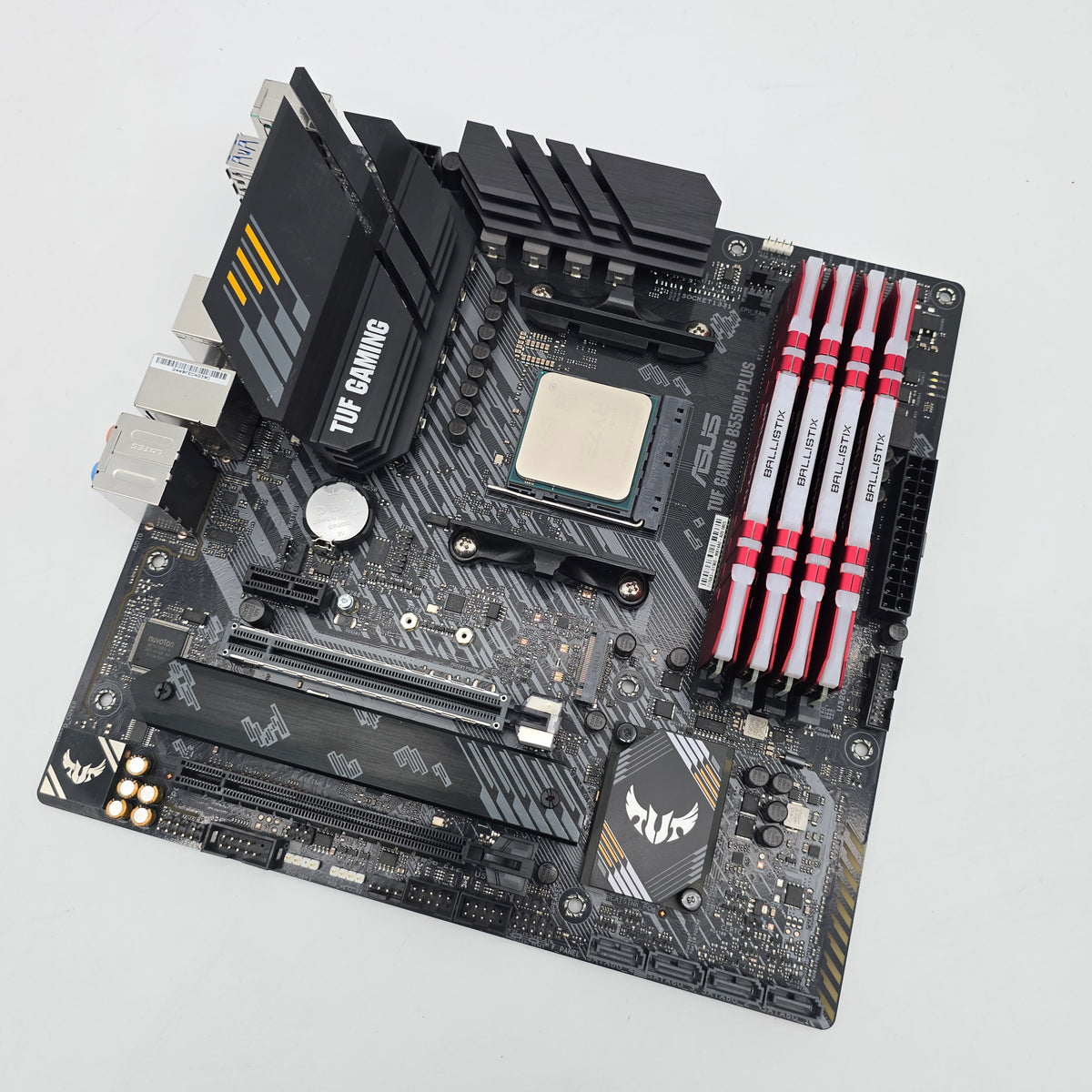 ASUS TUF Gaming B550M-Plus Gaming Motherboard, AMD Ryzen 7 5800X3D Processor CPU, 32GB Cruscial Ballistix DDR4 3600MHz RAM Combo