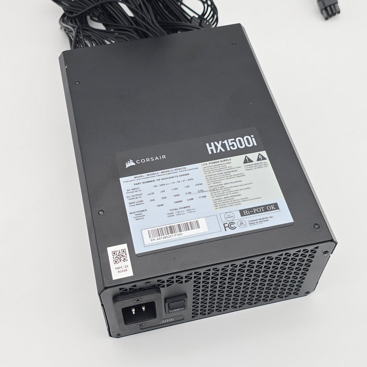 Corsair HX1500i 1500W 80+ Platinum, Fully Modular Gaming Power Supply PSU