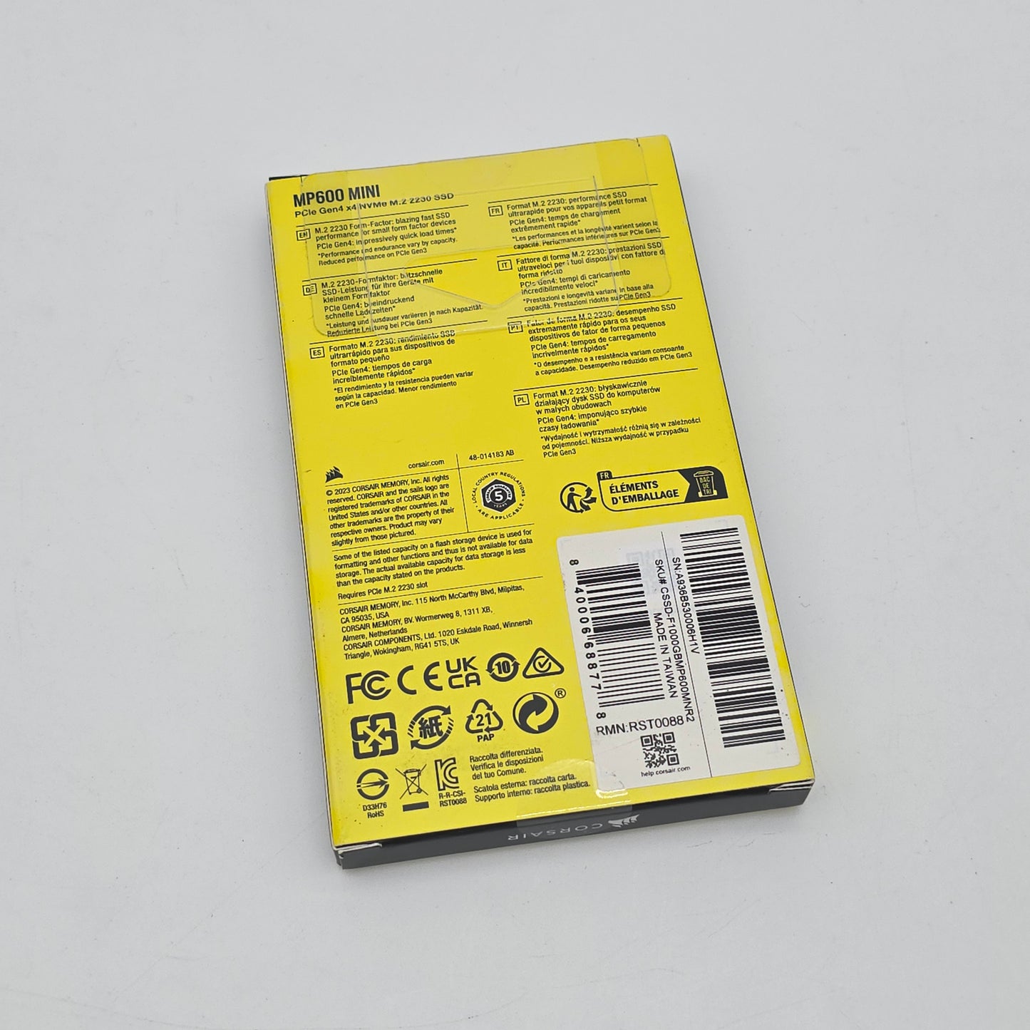 Corsair MP600 Mini 1TB, NVMe M.2 2230 SSD Storage