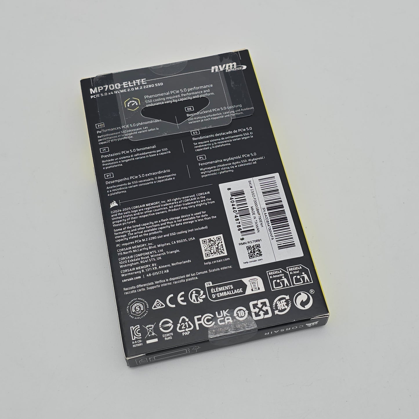 Corsair MP700 Elite 2TB, NVMe M.2 SSD Storage