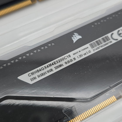 64GB Corsair Vengeance RGB Pro SL RAM, 4x16GB 3200MHz CL16 Black Memory Kit