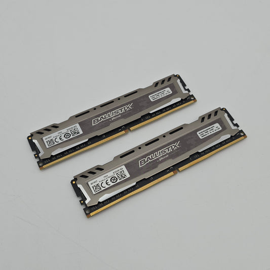 Two RAM modules on a gray background