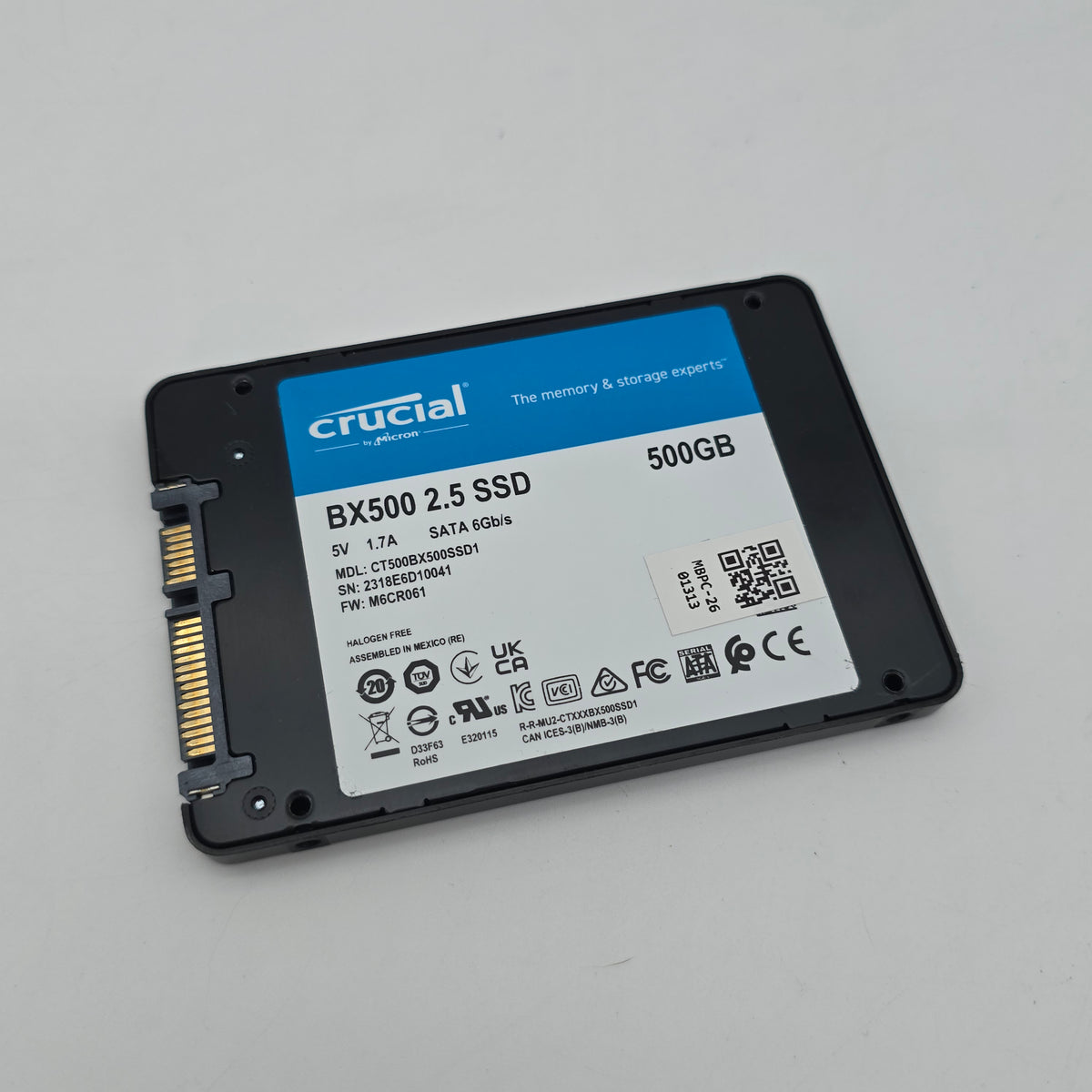 Crucial BX500 500GB SATA 2.5" SSD, Internal Gaming Solid State Drive Storage