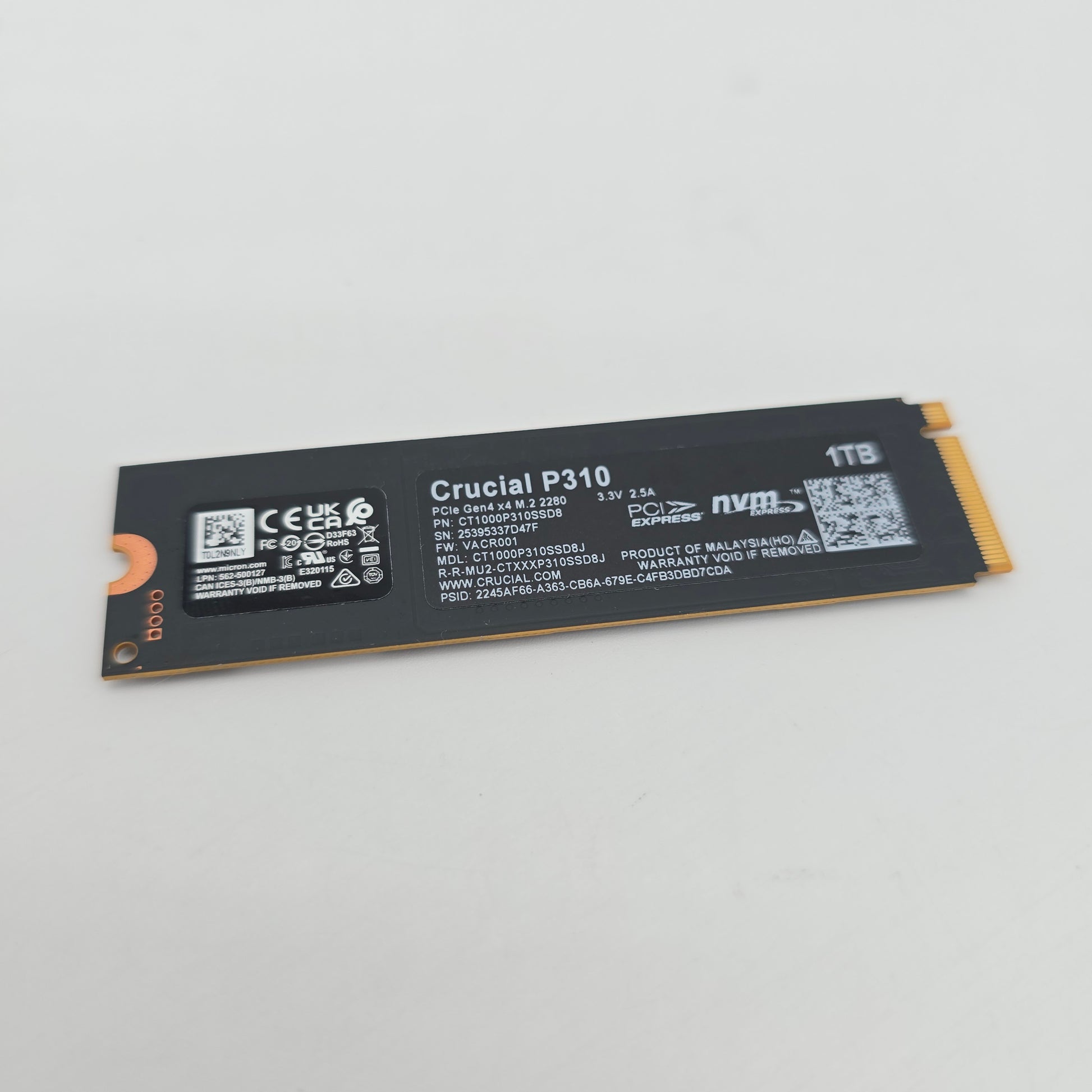 Crucial P310 1TB, M.2 NVMe Gen4 Internal Gaming Solid State Drive Storage SSD