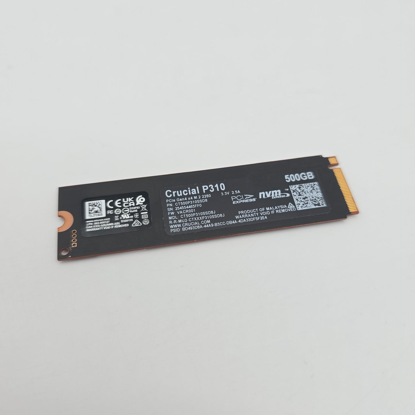 Crucial P310 500GB, M.2 NVMe Gen4 Internal Gaming Solid State Drive Storage SSD