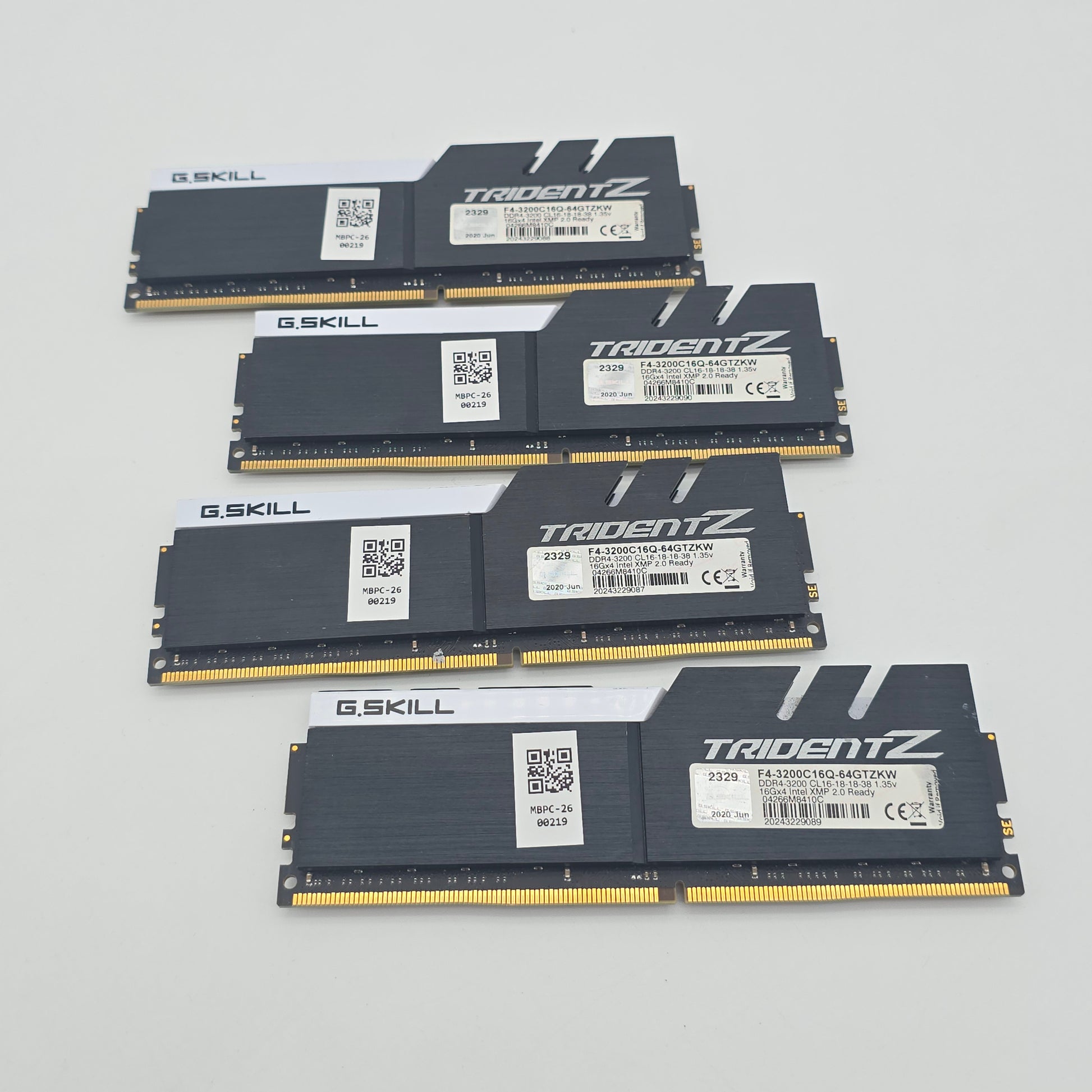 G.Skill Trident Z 64GB DDR4, 3200MHz, CL16-18-18-38, Desktop Gaming Memory RAM (4x16GB)