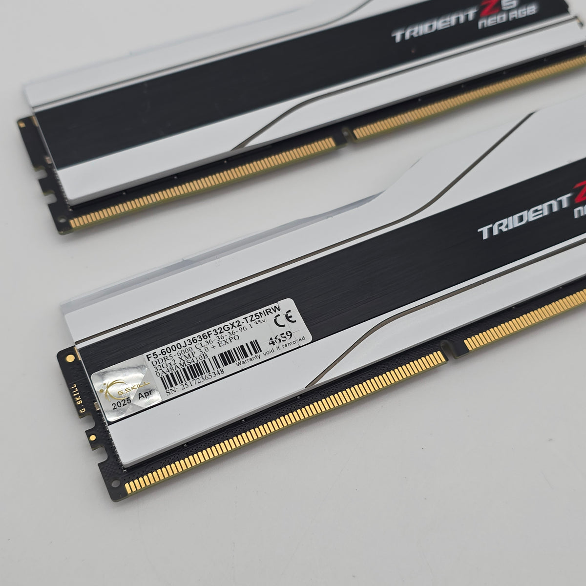 G.Skill Trident Z5 Neo RGB White 64GB DDR5, 6000MHz, CL36, Desktop Gaming Memory RAM (2x32GB)