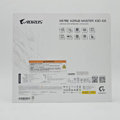 Gigabyte X870E Aorus Master X3D Ice, AMD Socket AM5 ATX Gaming Motherboard