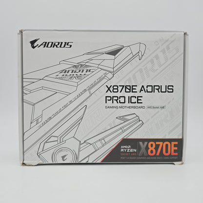 Gigabyte X870E Aorus Pro Ice Gaming Motherboard, AMD Ryzen 9950X CPU w/ ThermalGrizzly Waterblock