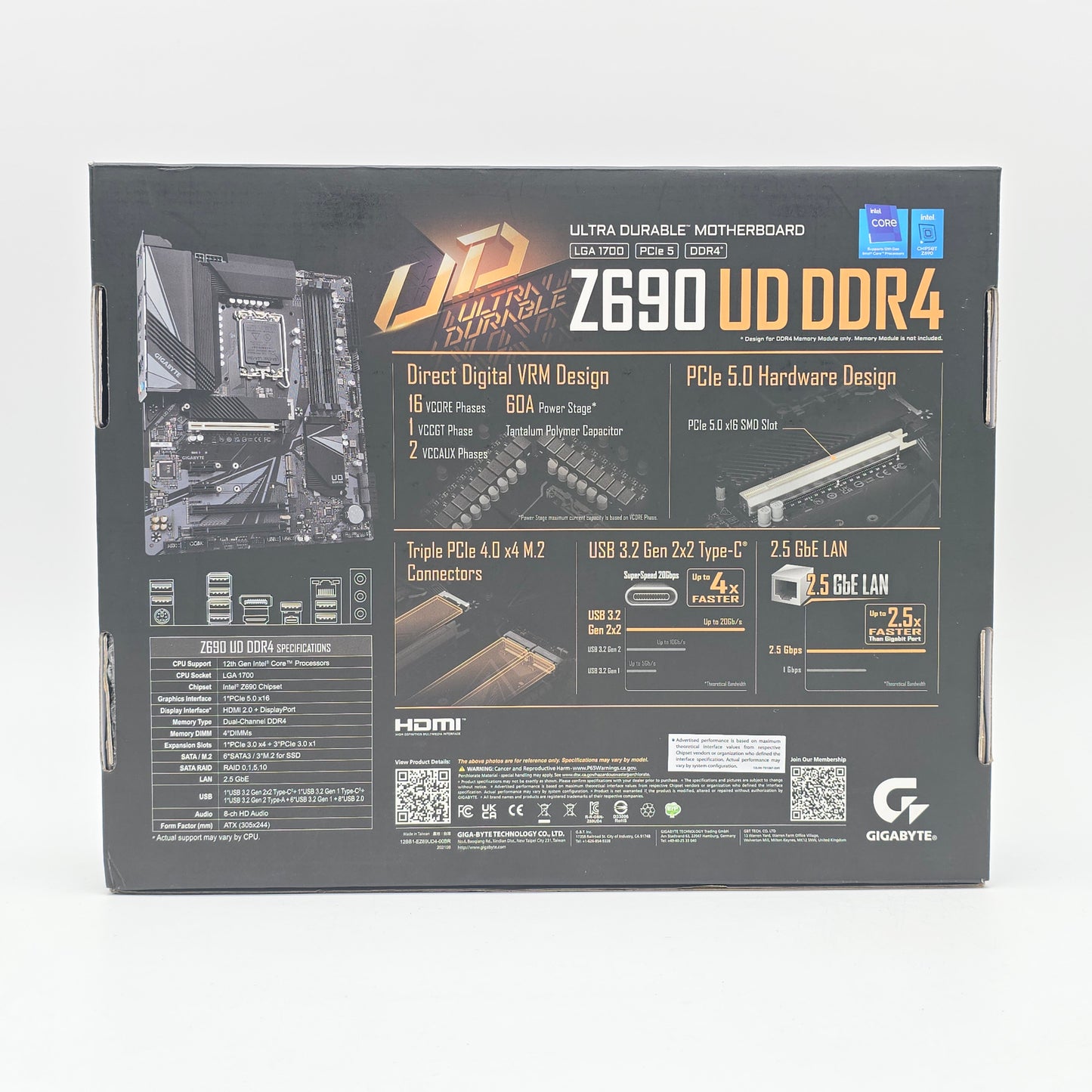 Gigabyte Z690 UD DDR4 ATX Gaming Motherboard + Intel Core i5-12600KF CPU Combo