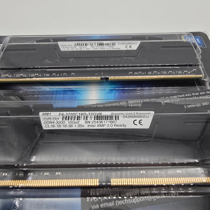G.Skill Ripjaws V 32GB DDR4, 3200MHz, CL16, Desktop Gaming Memory RAM (2x16GB)