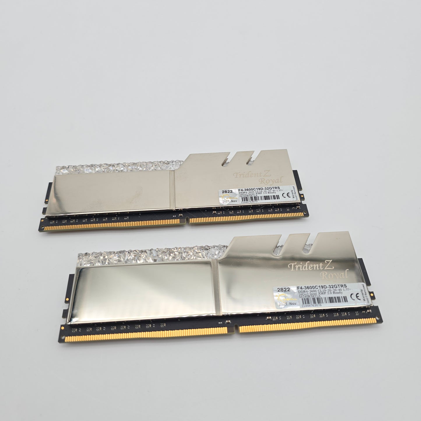 G.Skill Trident Z Royal 32GB DDR4, 3600MHz, CL19-20-20-40, Desktop Gaming Memory RAM (2x16GB)