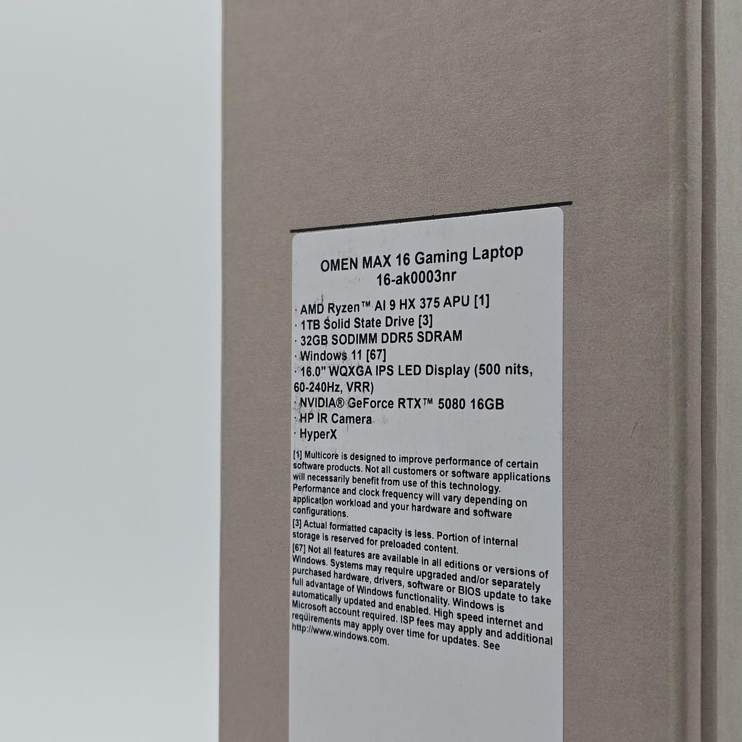 HP OMEN MAX 16 Gaming Laptop, NVIDIA RTX 5080, AMD Ryzen AI 9 HX 375, 32GB DDR5, 240Hz Screen