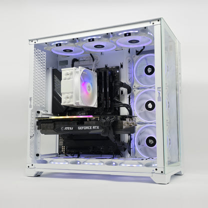 RTX 3080, Intel i5-12600KF, 64GB DDR5, Custom White RGB Gaming PC