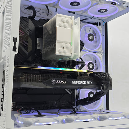 RTX 3080, Intel i5-12600KF, 64GB DDR5, Custom White RGB Gaming PC