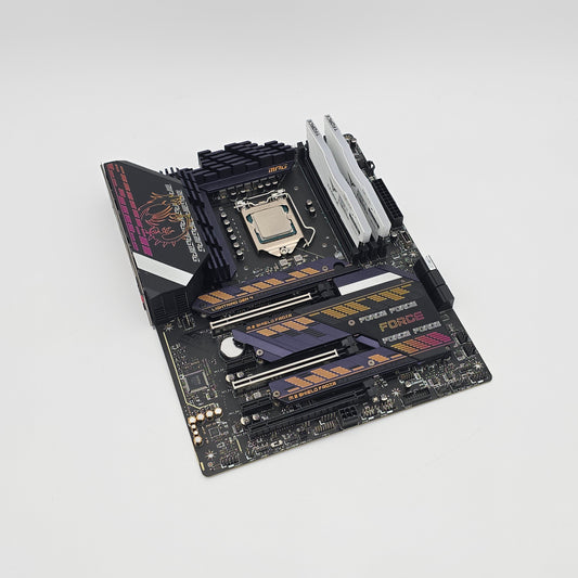 Computer motherboard on a white background