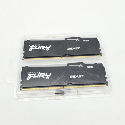 Kingston Fury Beast 16GB DDR5, 5200MHz, CL40, Desktop Gaming Memory RAM (2x8GB)
