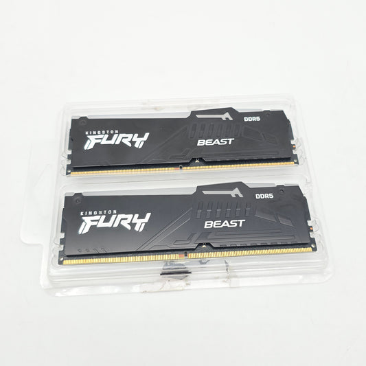 Kingston Fury Beast 16GB DDR5, 5200MHz, CL40, Desktop Gaming Memory RAM (2x8GB)