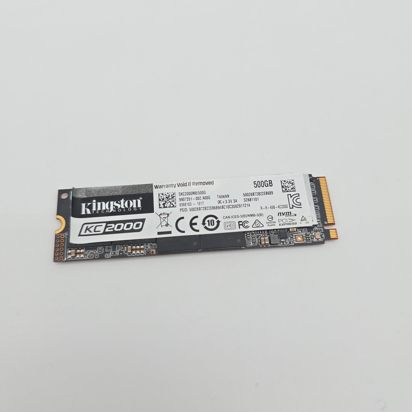 Kingston KC2000 500GB, M.2 NVMe SSD Storage