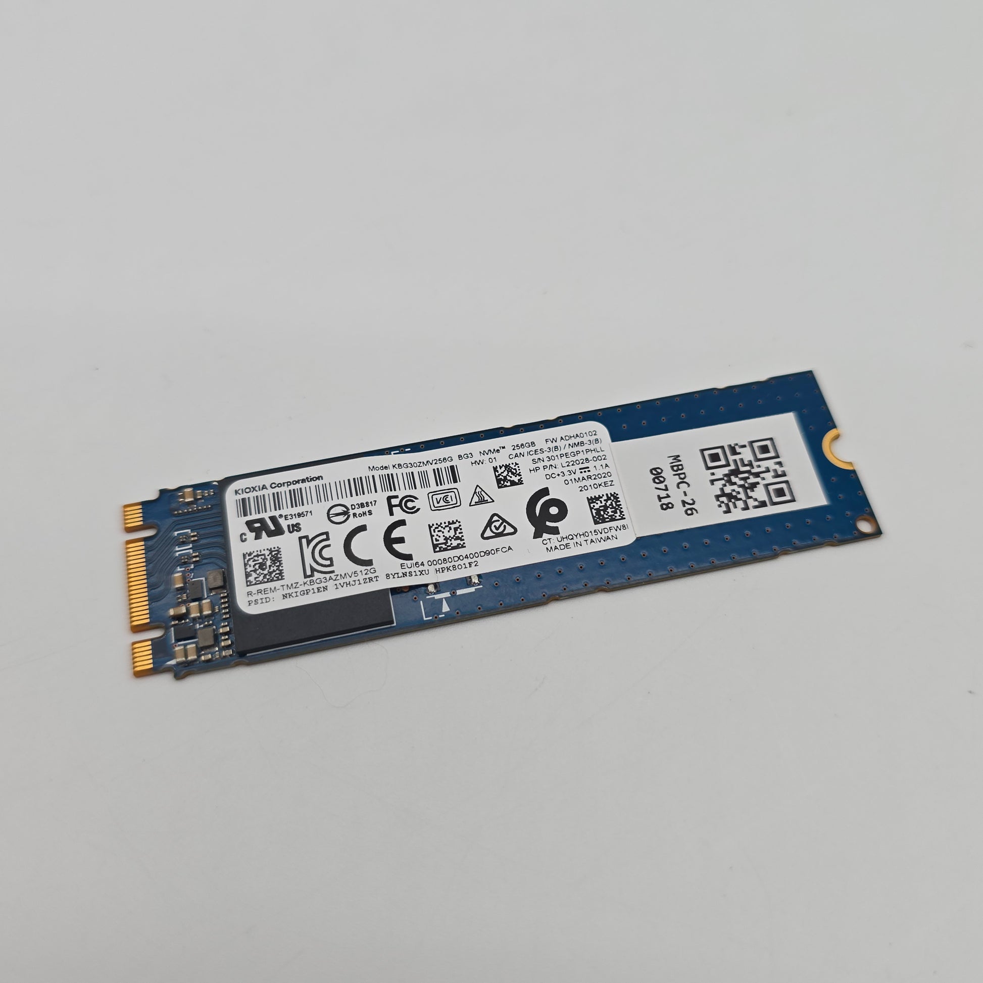 Kioxia BG3 256GB, M.2 NVMe SSD Storage