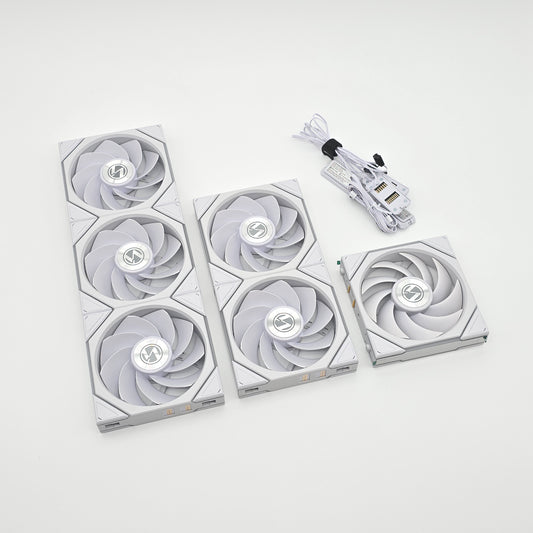 Lian Li TL Wireless 120mm White RGB Fans, 6-Pack, Controller and Cables Included