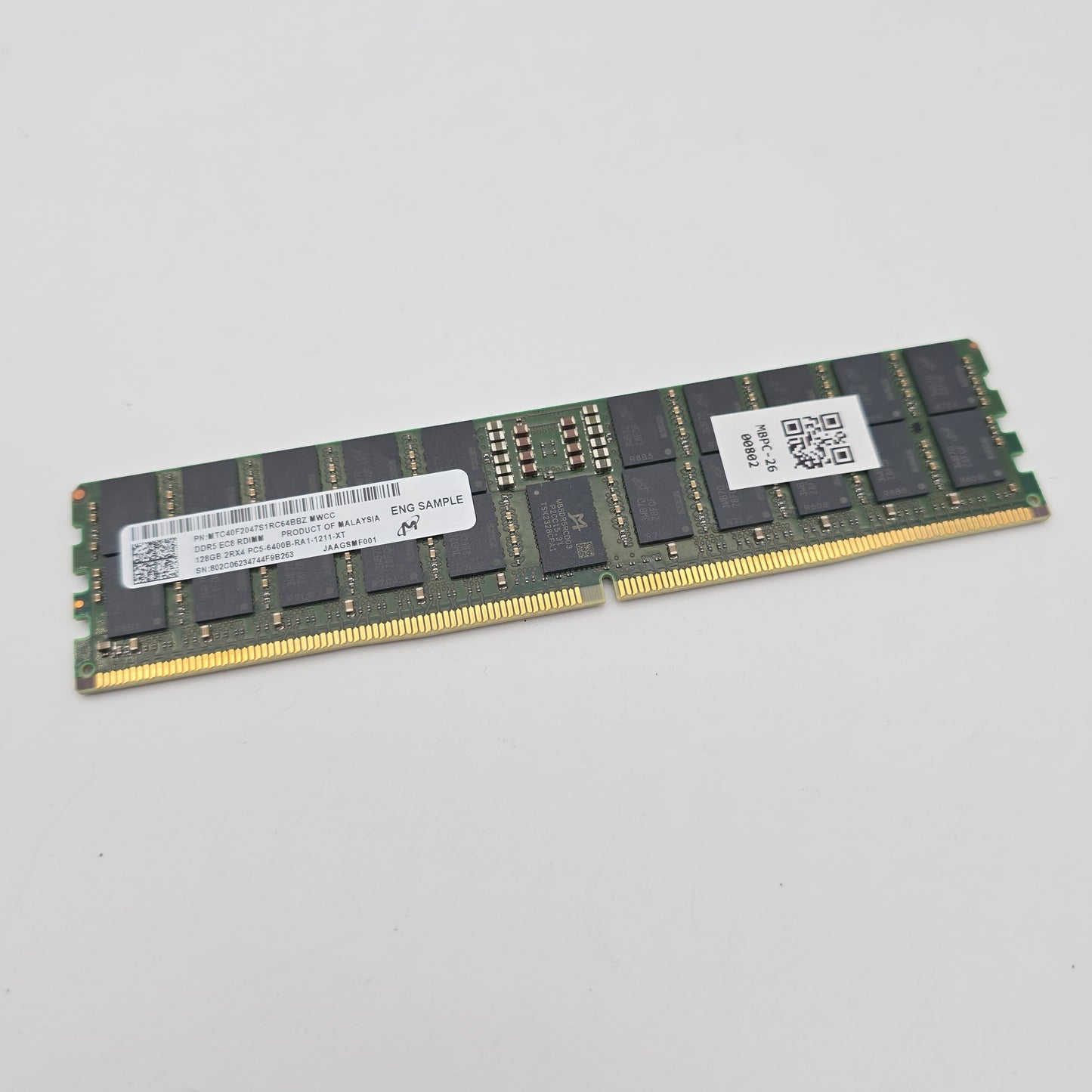 Micron 128GB Engineering Sample DDR5, 6400MHz, RDIMM Server Workstation Memory RAM