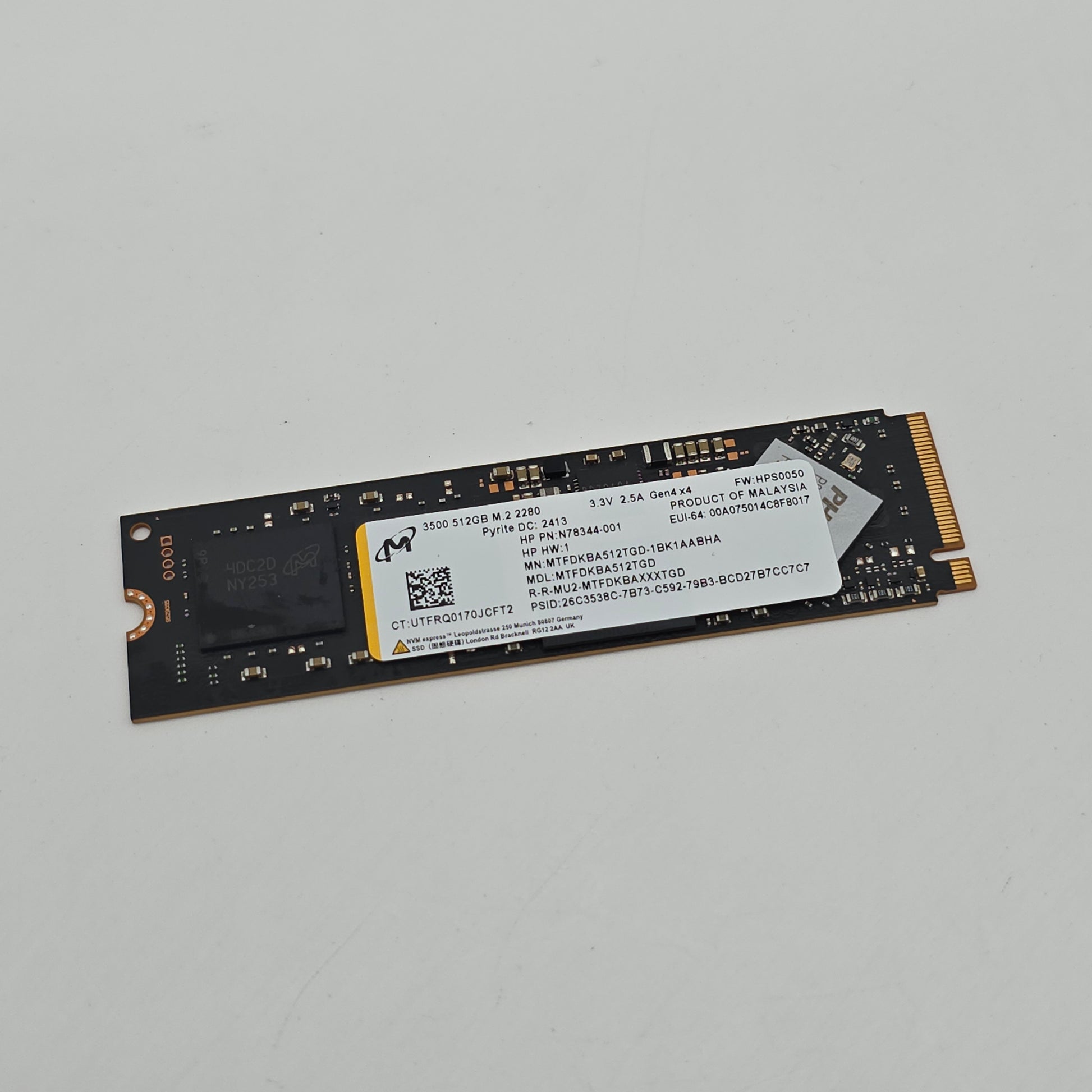 Micron 3500 512GB M.2 NVMe Gen4 SSD, Internal Gaming Solid State Drive Storage